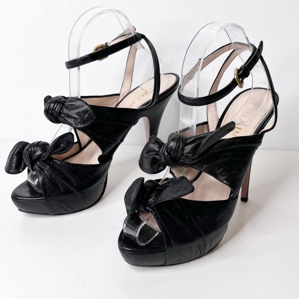Prada Black Leather Heels